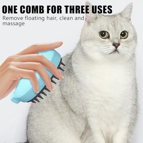 Qpets® Cat Comb, Dog Hair Brush With Steam Massage & Shampoo Infuser, USB Rechargeable Grooming Tool, Soft Bristles, Tangle Remover, Ergonomic Mango Shape, Ideal For Cats & Dogs (2 Pack) Qpets® Cat Comb, Dog Hair Brush With Steam Massage & Shampoo Infuser, USB Rechargeable Grooming Tool, Soft Bristles, Tangle Remover, Ergonomic Mango Shape, Ideal For Cats & Dogs (2 Pack)